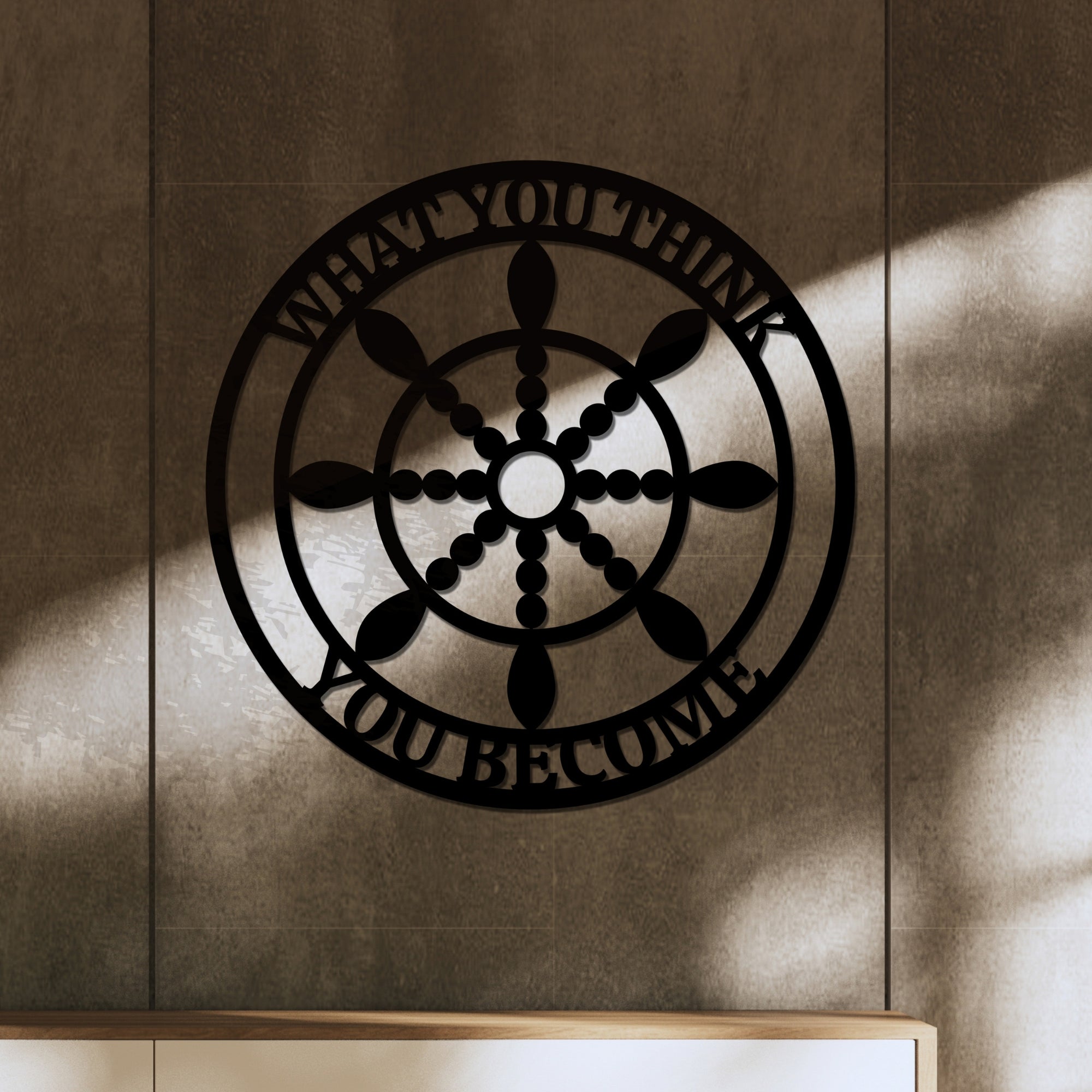 Personalised Acrylic/ Wooden Buddha Quotes Wall Accent, Customised The Wheel of Samsara Sign, Meditation Yoga Studio, Dharma Room Decor Hoop, Zen Art