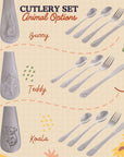 Custom Engraved Kid's Cutlery 4 Piece & Wooden Gifted Box Set