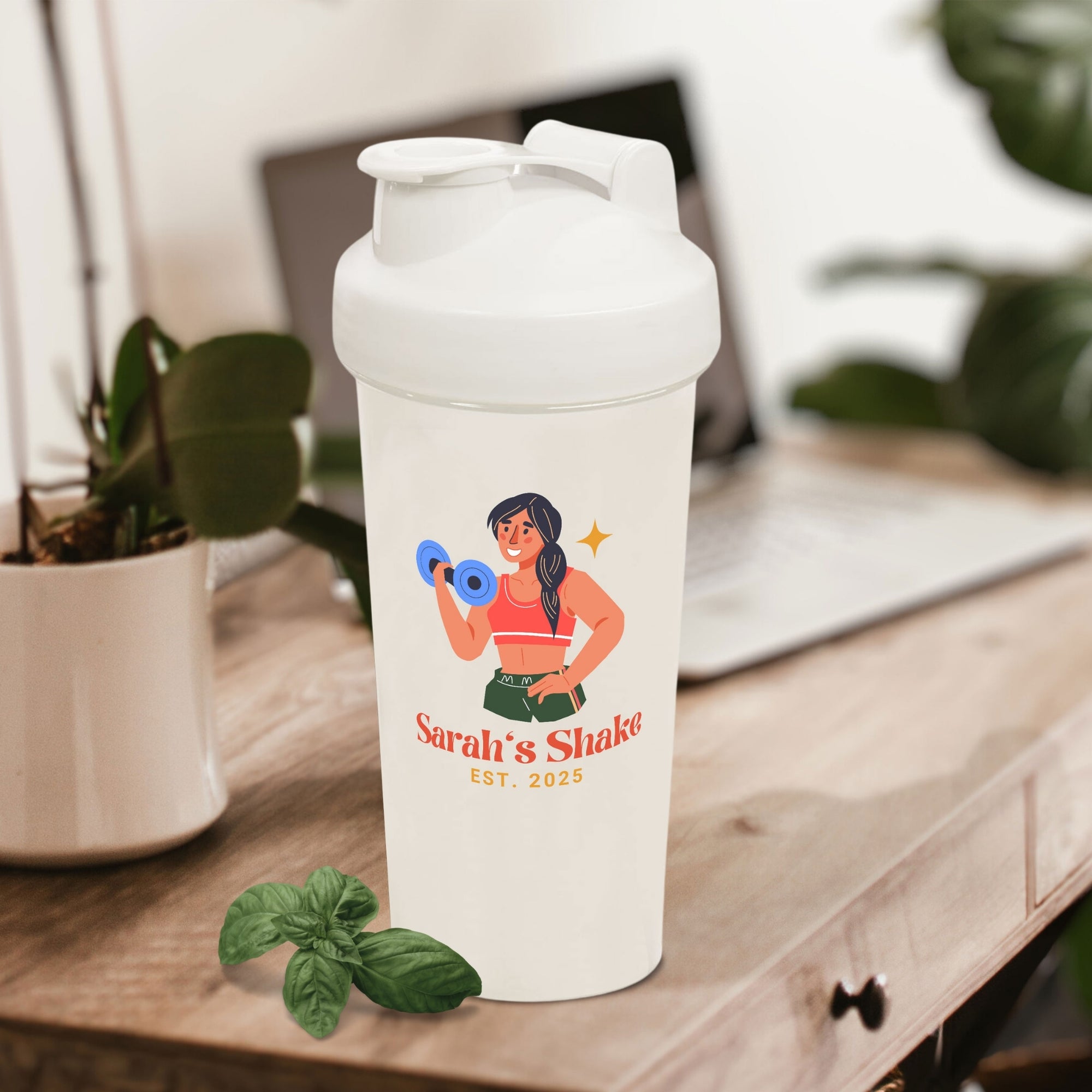 Personalised 600ml Protein Shaker & Mixing Ball, Custom Print Logo Sport Travel Drinking Bottle, Gym Lover Blender, Work Out Corporate Gift