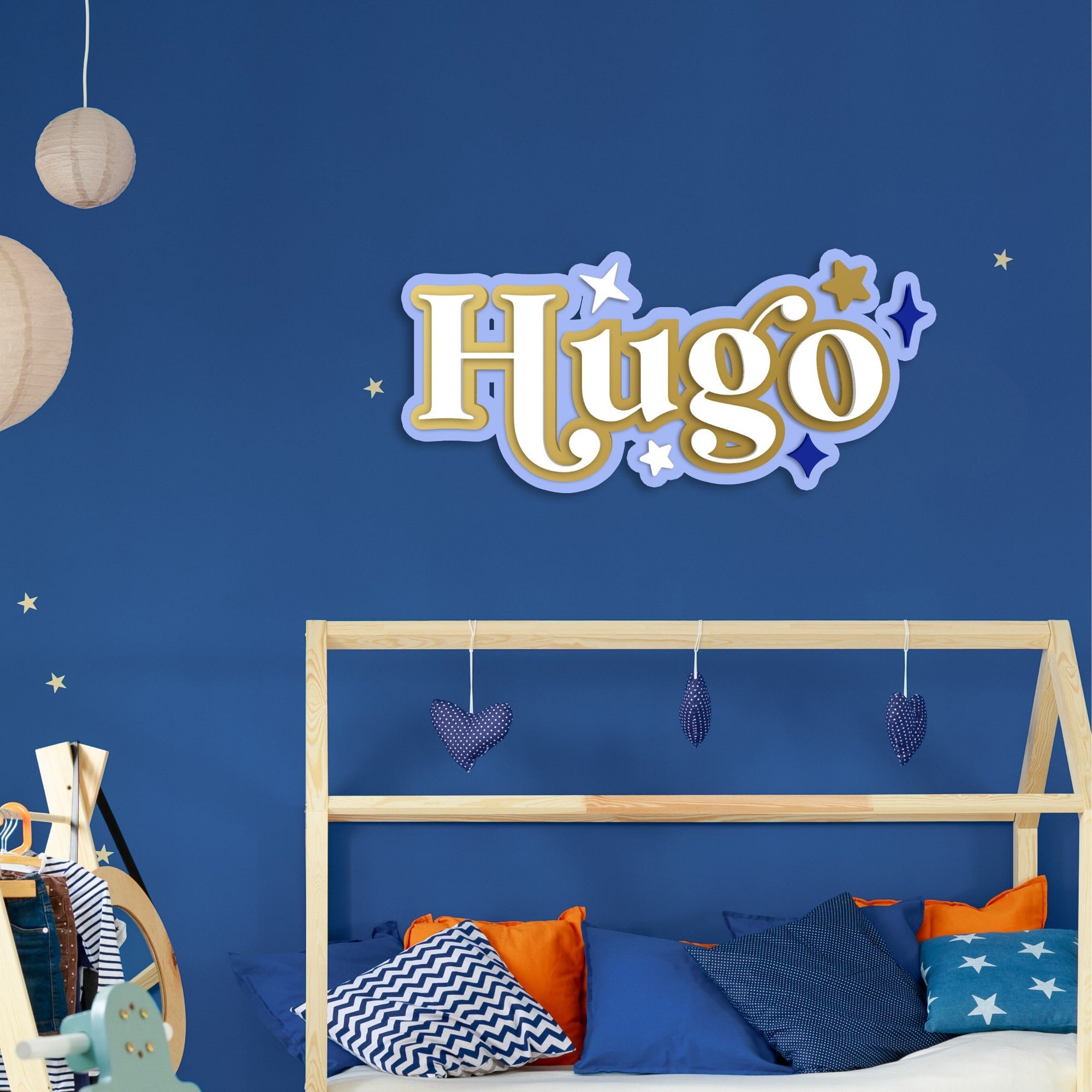 Custom Acrylic 3D Triple Layer Star Script Name Sign, Personalised Mirror Kid/ Boy Nursery Wall Decor Wedding Birthday Bridal Shower Signage