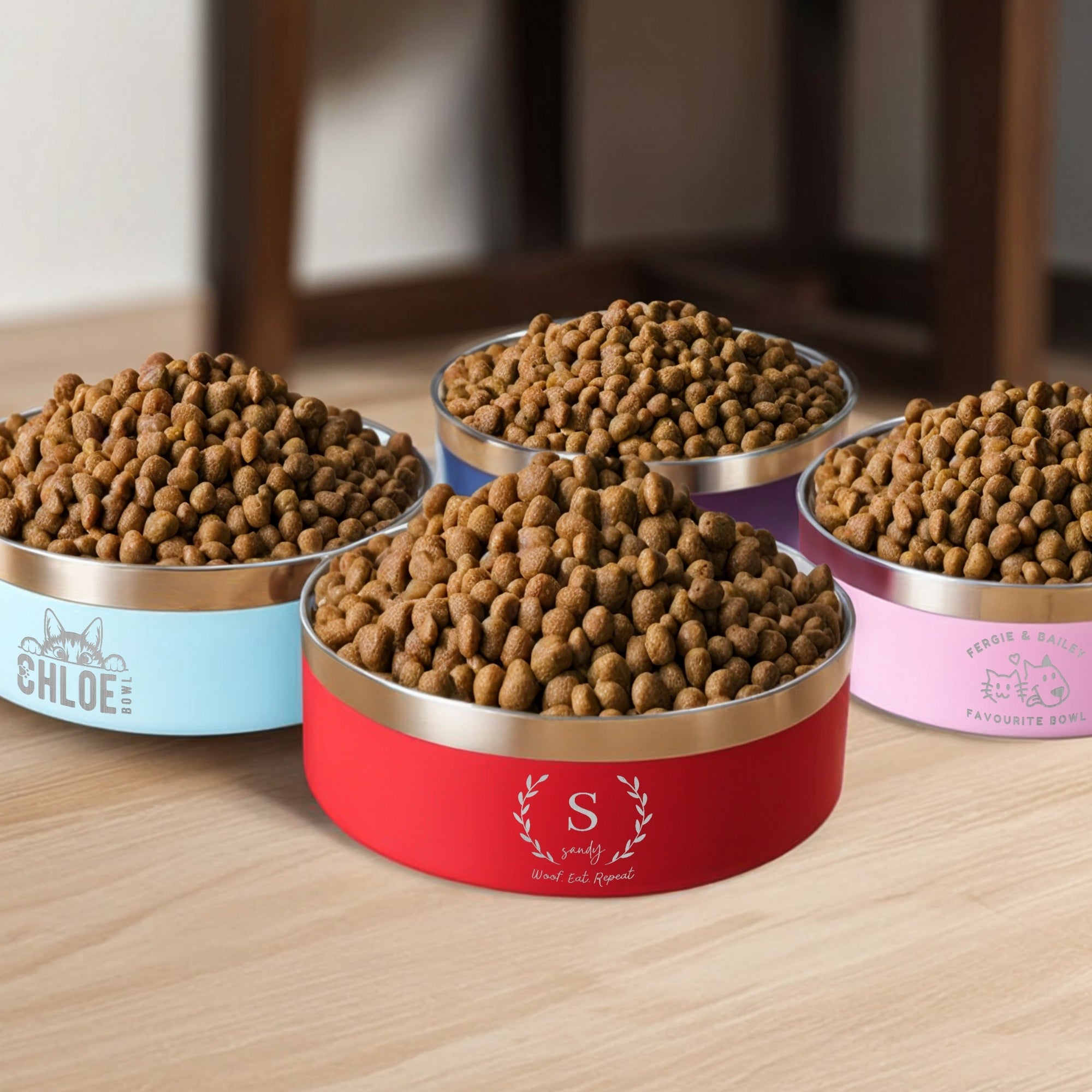 Custom Engraved Stainless Steel Dog Bowl, Personalised Double Walled Insulated Cat Pet Water/ Food Bowls, New Puppy Arrival, Christmas Gift
