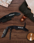Personalised Whiskey Glass, Slate Coaster, Black Matte Hip Flask, Corkscrew Set in Custom Engraved Wooden Box, Father Groomsman Wedding Gift