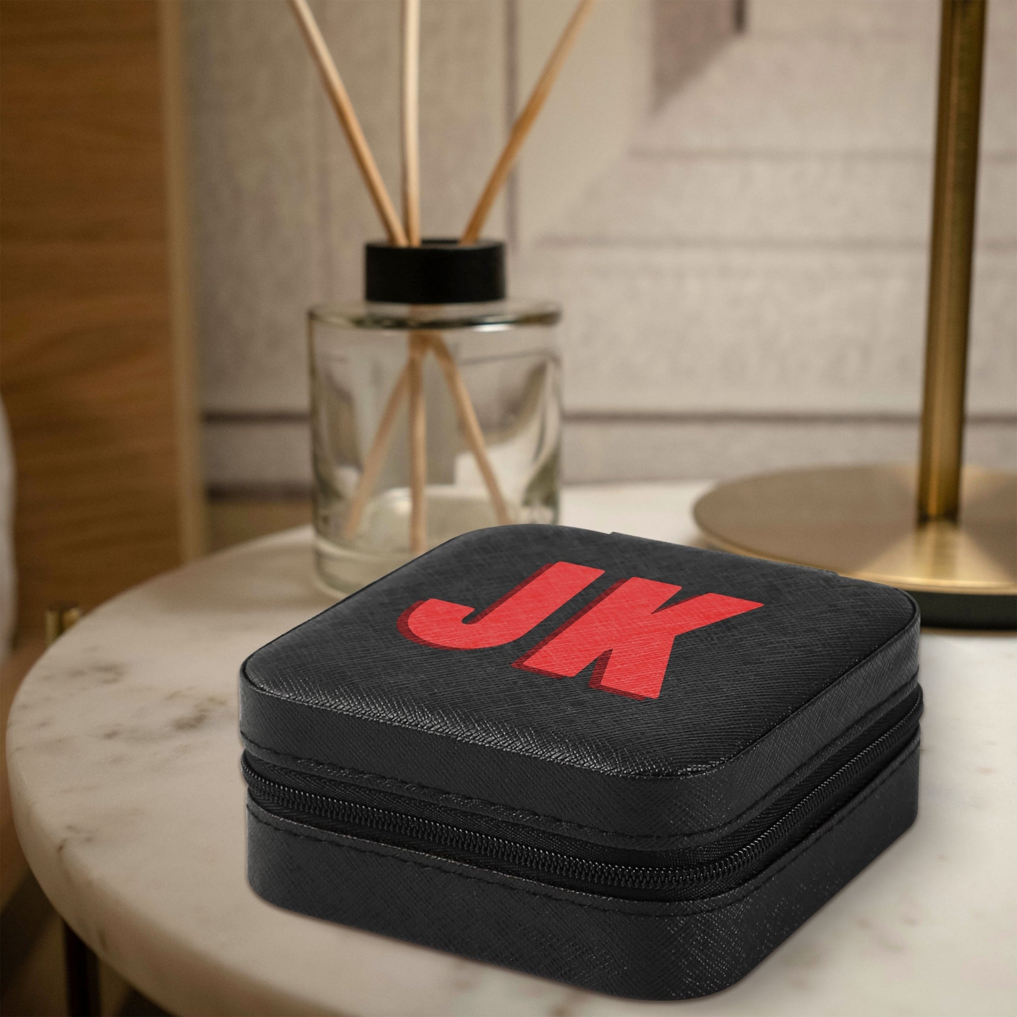 Personalised Travel Jewellery Case, Custom Printed Portable Accessories Box, Rings Storage Holder, Earrings Organiser, Bridesmaid, Mom Gift