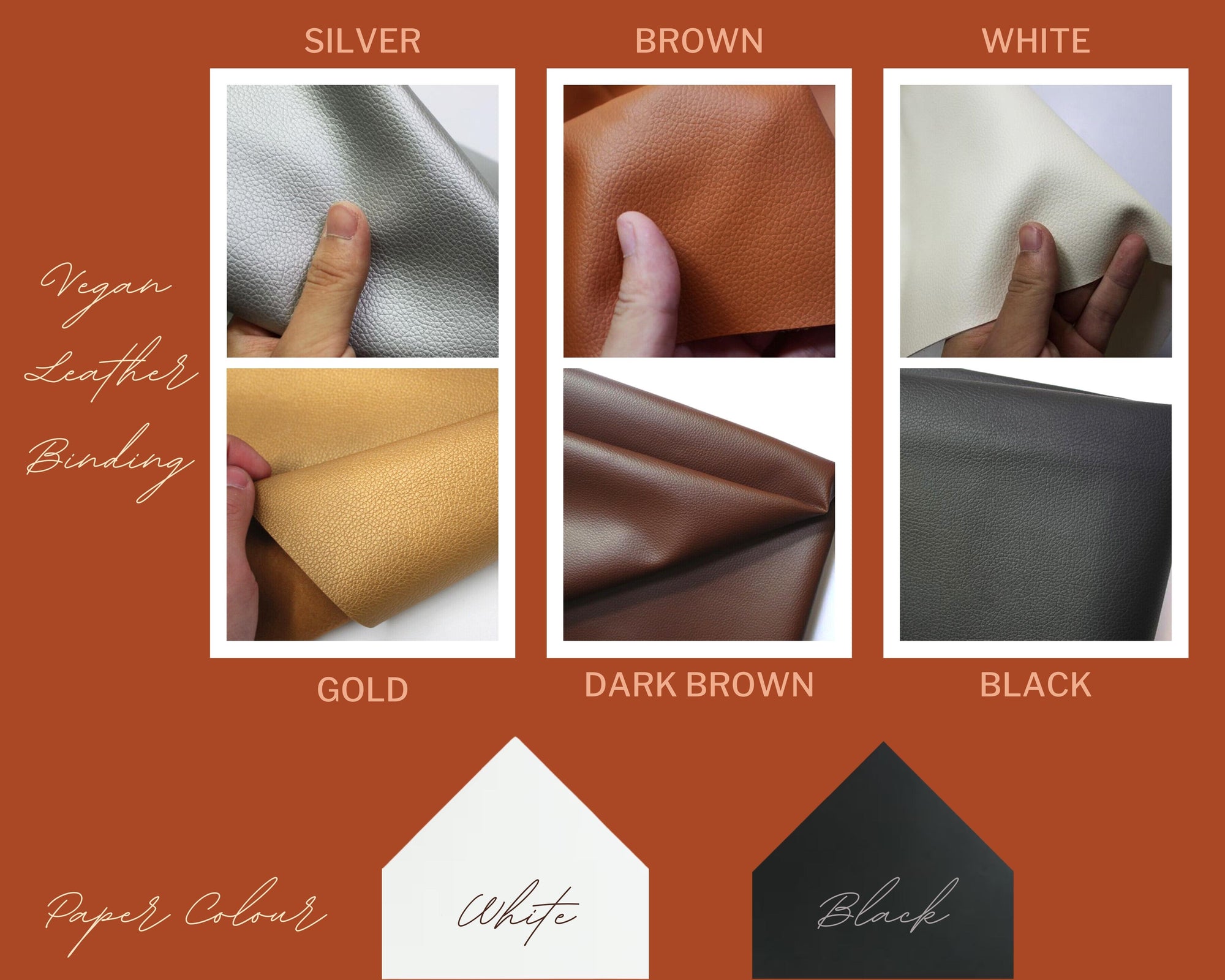 Personalised Engraving & 3D Raised Acrylic, Vegan Leather Wedding Guest Book - White