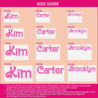 Acrylic 3D Double Layered Barbie Script Name Sign - 2 Rows