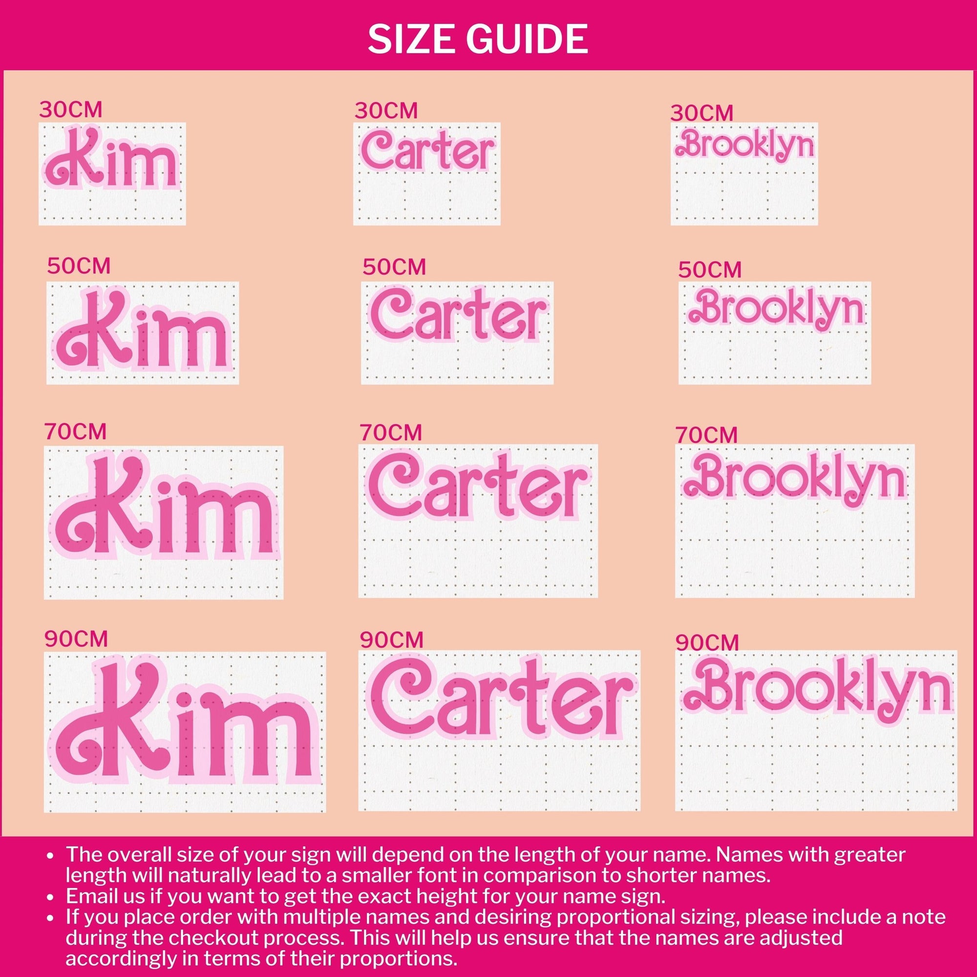 Acrylic 3D Double Layered Flower & Barbie Icon Script Name Sign - 1 Row