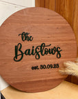 Custom Round Circle 3D Raised Name Timber Wedding Alternative Guest Book Welcome Sign, Personalised Rustic/ Vintage/ Boho, Country Hippie style Wooden Names, Ceremony/ Event/ Engagement/ Bridal Shower/ Birthday Signage on Easel