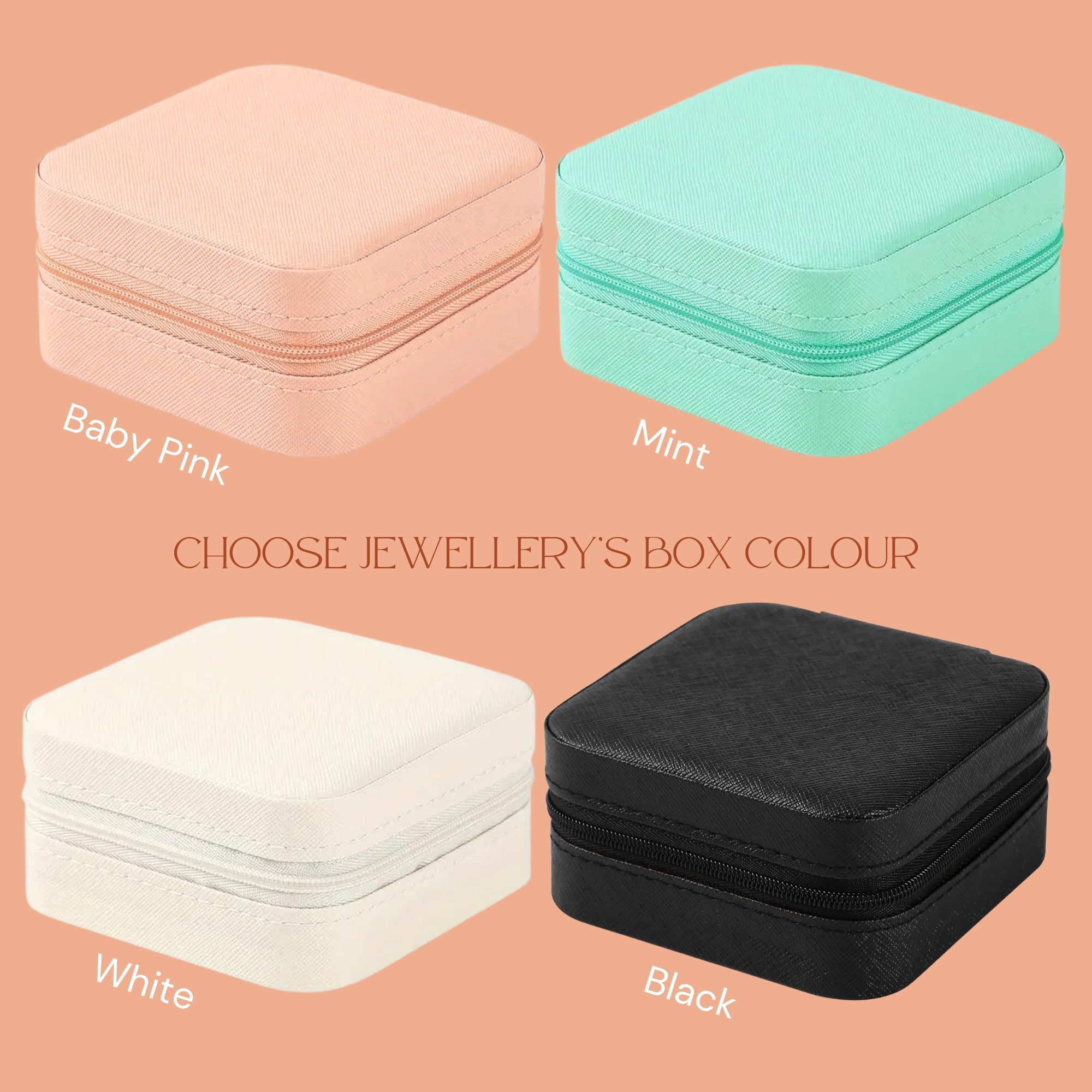 Personalised Travel Jewellery Case, Custom Printed Portable Accessories Box, Rings Storage Holder, Earrings Organiser, Bridesmaid, Mom Gift