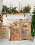 Personalised Christmas Family Traditional Sack, Customised Santa Workshop Kid Toy Storage, Reusable North Pole Present Jute Bag, Xmas Gift