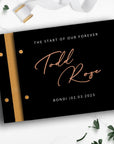 Custom Made Engraving & 3D Raised Acrylic, Vegan Leather Wedding Guest Book, Personalised Alternative/ Traditional Guestbook Keepsake, Party Decor
