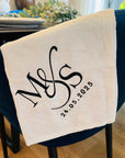 Custom Embroidered Linen Cloth Napkin, Personalised Guest Table Name Place Towel Logo Handkerchief Embroidery Wedding Favor Anniversary Gift