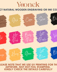 Color swatches for natural wooden engraving or ink color selection by Yoonek.