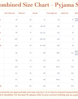 Combined Size Chart - PJ Set