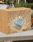 Custom Plywood Acrylic Family Couple Under Tree Wishing Well Box & Sign, Personalised Name Money Envelope, Card Wedding Memory Keepsake Gift