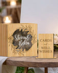 Custom Wooden Acrylic Square Wishing Well Box & Sign, Personalised Name Date Money, Envelope Card Boxes, Rustic Wedding Memory Keepsake Gift