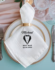 Custom Embroidered Handkerchief, Personalised Guest Table Name Place Towel Embroidery, Anniversary, Wedding Favors Bestman Groom Father Gift