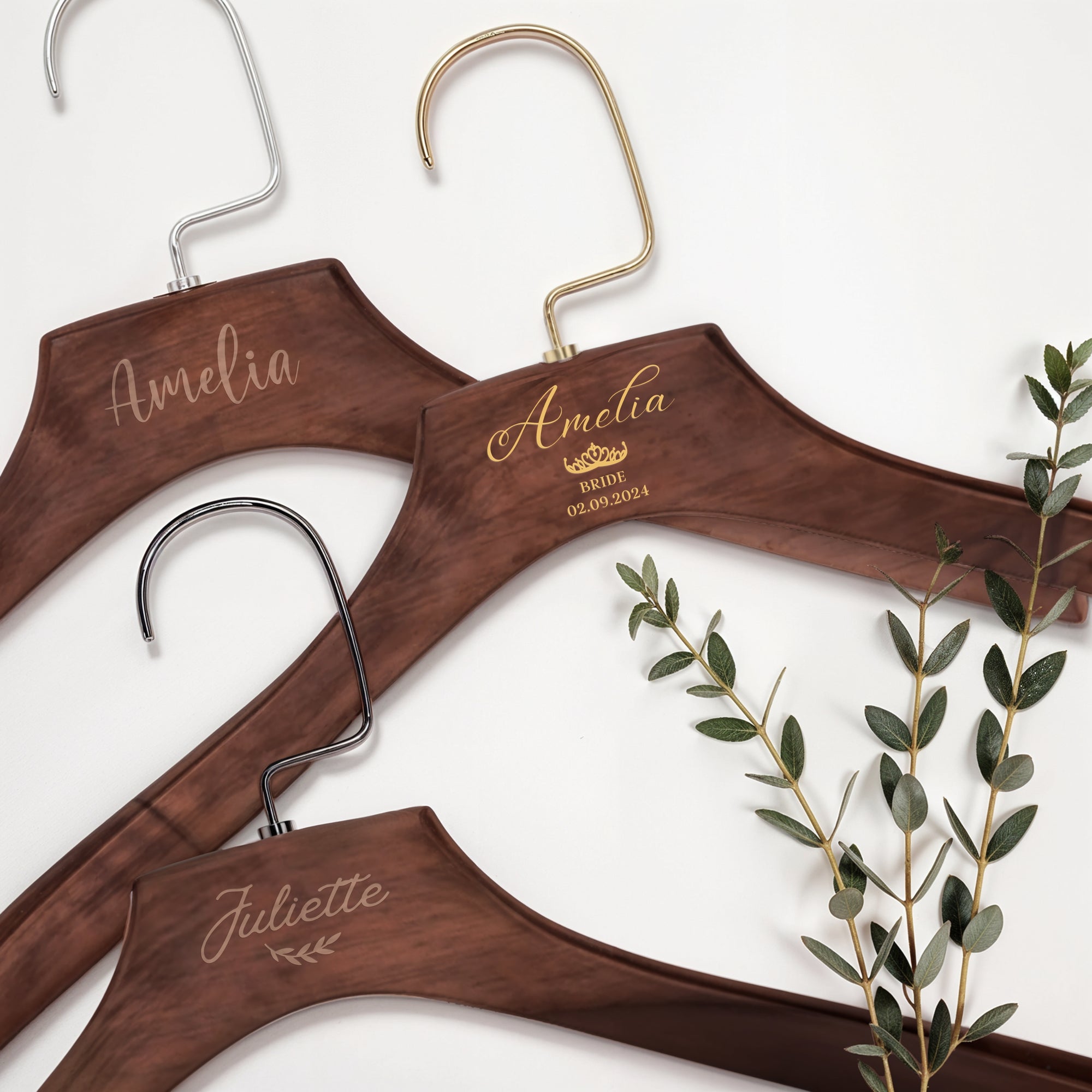 Custom Deluxe Square Wide Shoulder Wood Hanger Rotatable Hook, Personalised Logo Commercial Heavy Hangers, Wedding Groomsman Bridesmaid Gift