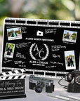 Custom 3D Acrylic Black Wedding Cinefilm Guest Book Alternative, Personalised Couple Name & Date Instax Polaroid Photo Sign, Welcome Signage