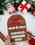 Custom Made 3D Raised Acrylic Dear Santa Letter Wish List Board Wooden Plaque | Christmas Erasable Sign, Holiday Gift Xmas Party Event Decor