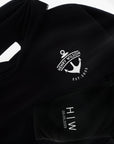 Custom Embroidered 520gsm Heavyweight Unisex Black Hoodie with Pocket, Personalised Sweatshirt