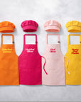 Custom Embroidered 6+ Kid Apron & Chef’s Hat, Personalised Junior Sous Kitchen Helper, Little Baby Baker Children Birthday Housewarming Gift