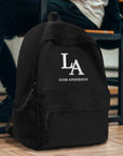 Custom Embroidered Black Laptop Backpack, Personalised Name Casual Zippered School Bag, University, Work, Travel, Graduation, Corporate Gift