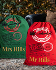 Custom Embroidered Canvas North Pole Delivery Christmas Bag, Personalised Xmas Santa Sack, Holiday Decor, Family Kid Gift Drawstring Storage