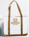 Custom Embroidered Canvas Tote, Personalised Logo Travel School Shoulder Bag, Bridesmaid Party Destination Wedding Favor Xmas Corporate Gift