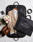 Custom Embroidered Carry Striped Suit Bag Personalised Travel Garment Zipper Storage, Business Vest Formal Clothing Organiser Groomsman Gift