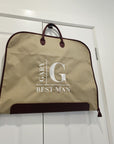 Custom Embroidered Carry Suit Bag, Personalised Travel Garment, Dress Zipper Storage, Business Vest Formal Clothing Organiser Groomsman Gift