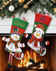 Custom Embroidered Festive Christmas Stocking, Personalised Merry Xmas Present Sock Santa Reindeer Holiday Decor Family Kid Gift Bag Storage