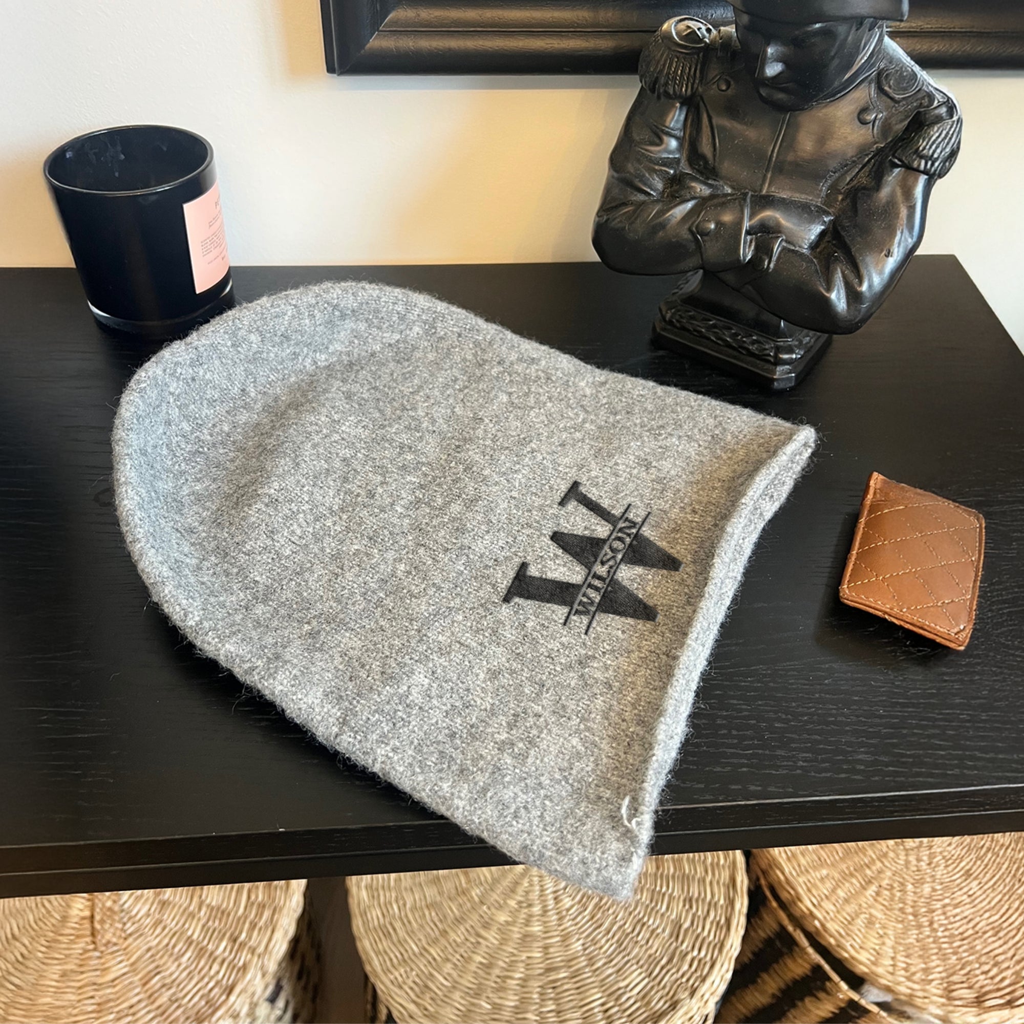Custom Embroidered Soft Wool Beanie, Personalised Unisex Travel Hiking Hat, Warm Woven Knit Pile Winter Cap Dad Mom Christmas Corporate Gift