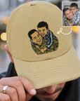 Custom Embroidered Photo Unisex Baseball Cap, Personalised Adjustable Outdoor Casual Breathable Hat, Dad Mom Kid, Christmas, Corporate Gift