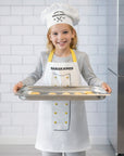 Custom Embroidered Kids Apron & Chef’s Hat, Personalised Junior Sous Kitchen Helper, Little Baby Baker, Children Birthday, Housewarming Gift