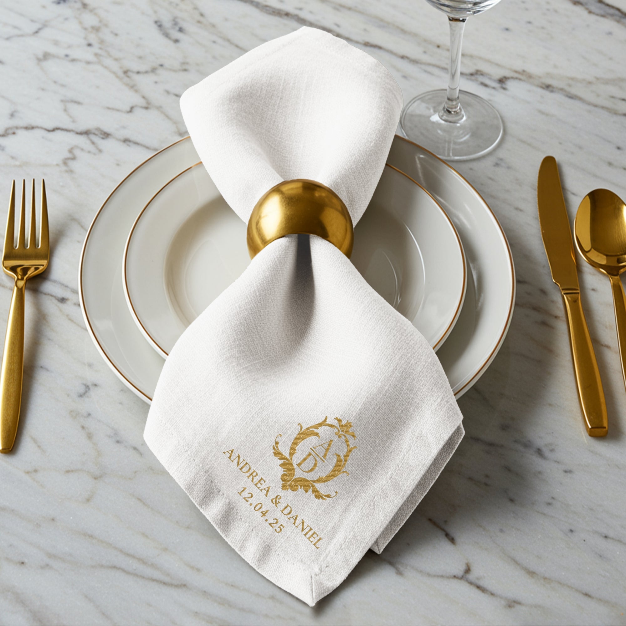 Custom Embroidered Linen Cloth Napkin, Personalised Guest Table Name Place Towel Logo Handkerchief Embroidery Wedding Favor Anniversary Gift