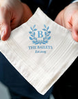 Custom Embroidered Handkerchief, Personalised Guest Table Name Place Towel Embroidery, Anniversary, Wedding Favors Bestman Groom Father Gift