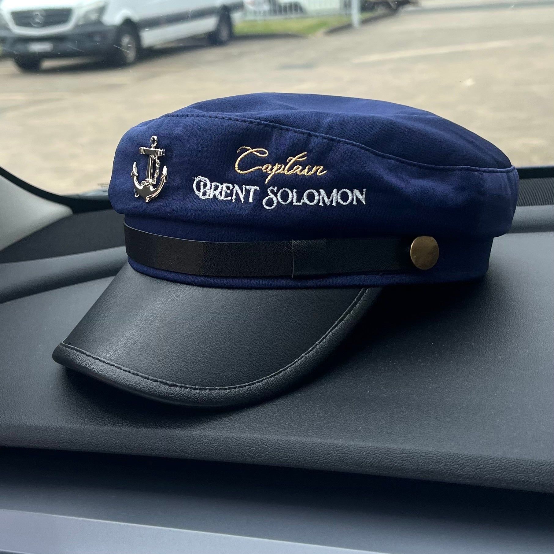 Custom Embroidered Nautical Captain Cap & Anchor, Personalised First Mate, Yatch Sailor Hat, Bachelor Hens Party, Groomsman, Bridesmaid Gift