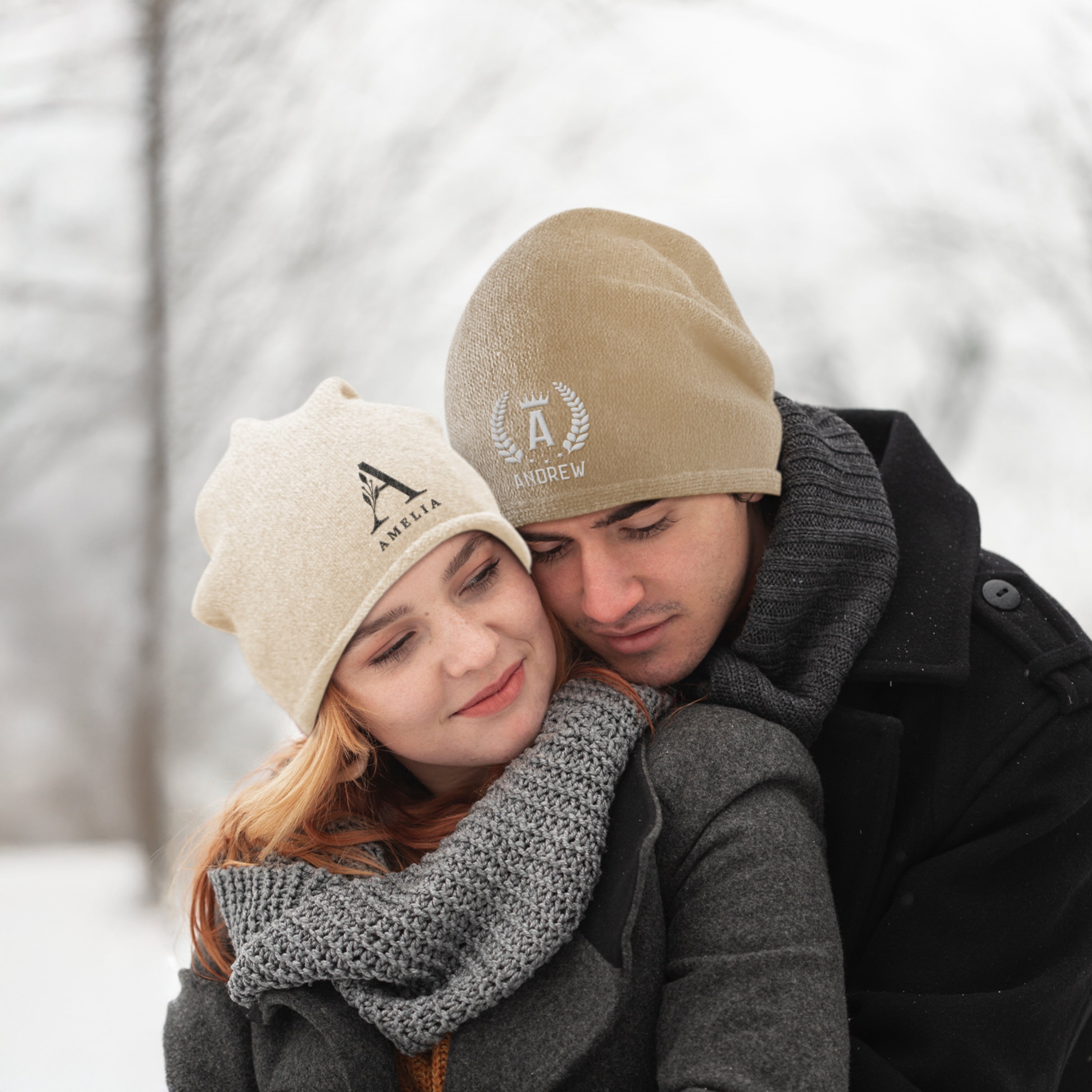 Custom Embroidered Soft Wool Beanie, Personalised Unisex Travel