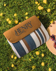 Custom Embroidered Waterproof Outdoor Carry Handle Picnic Blanket, Personalised Durable Portable Camping Beach Park Rug, Wedding Mother Gift
