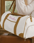 Custom Embroidered Canvas Duffle Bag, Personalised Large Gym/ Travel/ Overnight Carry On/ Shoulder Weekender Bags, Groomsmen, Dad Xmas Gift