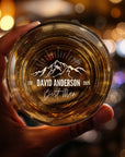 Custom Engraved Bottom Whiskey Sleek Round Glass, Personalised Scotch Tumbler, Housewarming, Wedding Groomsman, Dad, Barware Corporate Gifts
