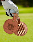 Custom Engraved Leatherette Golf Tee Holder Tag, Personalised Name/ Logo Sport Accessories, Dad, Golfer, Groomsmen, Christmas Corporate Gift