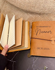 Custom Engraved Cowhide Leather Vintage His/ Her Vow Book, Personalised Wedding Ceremony Booklet Groom, Bride Speech Notebook, Keepsake Gift