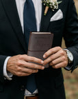 Custom Engraved Cowhide Leather Vintage His/ Her Vow Book, Personalised Wedding Ceremony Booklet Groom, Bride Speech Notebook, Keepsake Gift