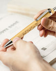 Custom Engraved Eco Bamboo Ballpoint Pen, Personalised Logo Sustainable Teacher, Student, Graduation Event, Corporate Gift, Wedding Favours