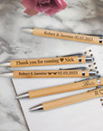 Custom Engraved Eco Bamboo Ballpoint Pen, Personalised Logo Sustainable Teacher, Student, Graduation Event, Corporate Gift, Wedding Favours