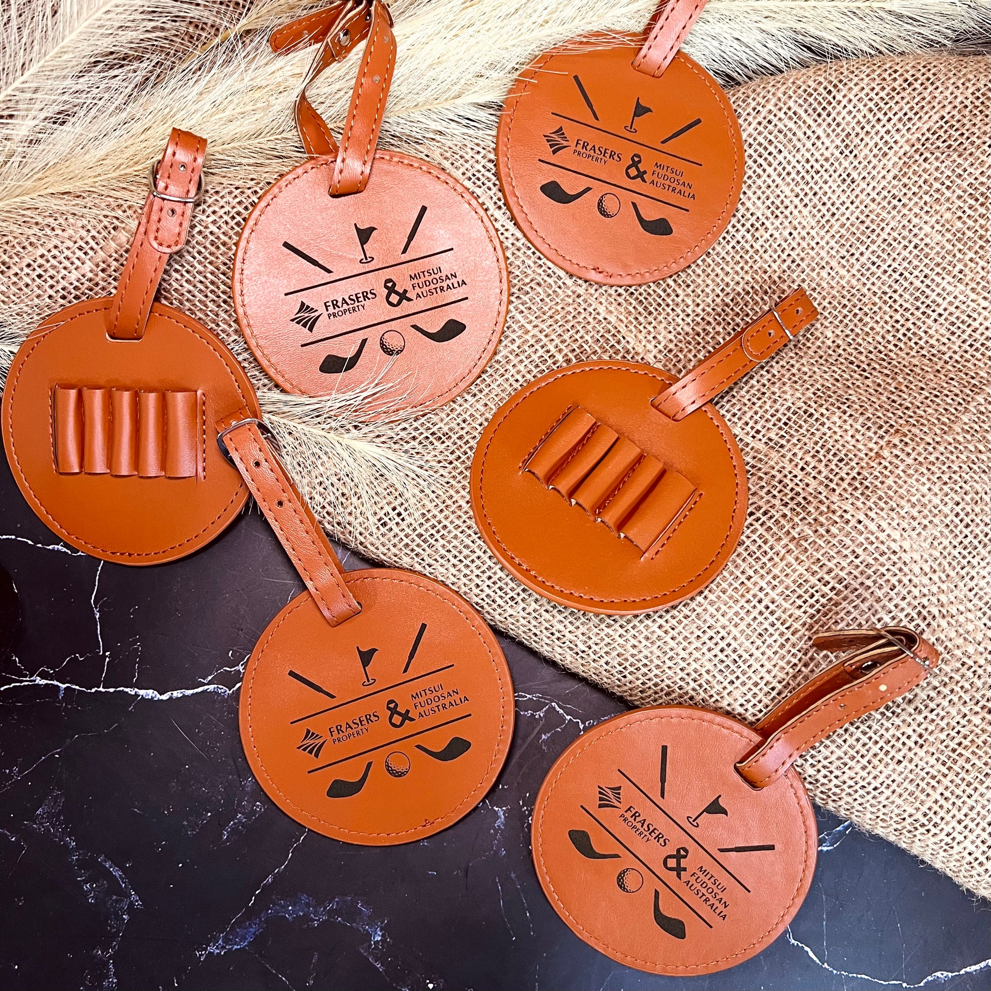 Custom Engraved Leatherette Golf Tee Holder Tag, Personalised Name/ Logo Sport Accessories, Dad, Golfer, Groomsmen, Christmas Corporate Gift