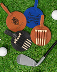 Custom Engraved Leatherette Golf Tee Holder Tag, Personalised Name/ Logo Sport Accessories, Dad, Golfer, Groomsmen, Christmas Corporate Gift