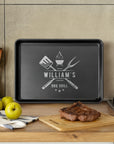 Custom Engraved Rectangle Black Steel Baking Tray, Personalised Non-Stick Carbon Steel Oven Pan, Kitchen, Home Chef, Baker Grandma Xmas Gift