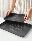 Custom Engraved Rectangle Black Steel Baking Tray, Personalised Non-Stick Carbon Steel Oven Pan, Kitchen, Home Chef, Baker Grandma Xmas Gift